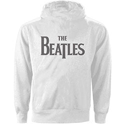 The Beatles Ladies Zipped Hoodie: Drop T Logo (Back Print)