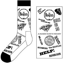 The Beatles Unisex Ankle Socks: Albums Monochrome (UK Size 7 - 11)
