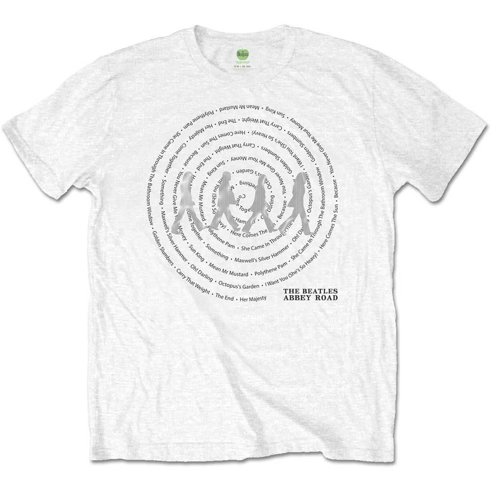 The Beatles Unisex T-Shirt: Abbey Road Songs Swirl (Foiled)