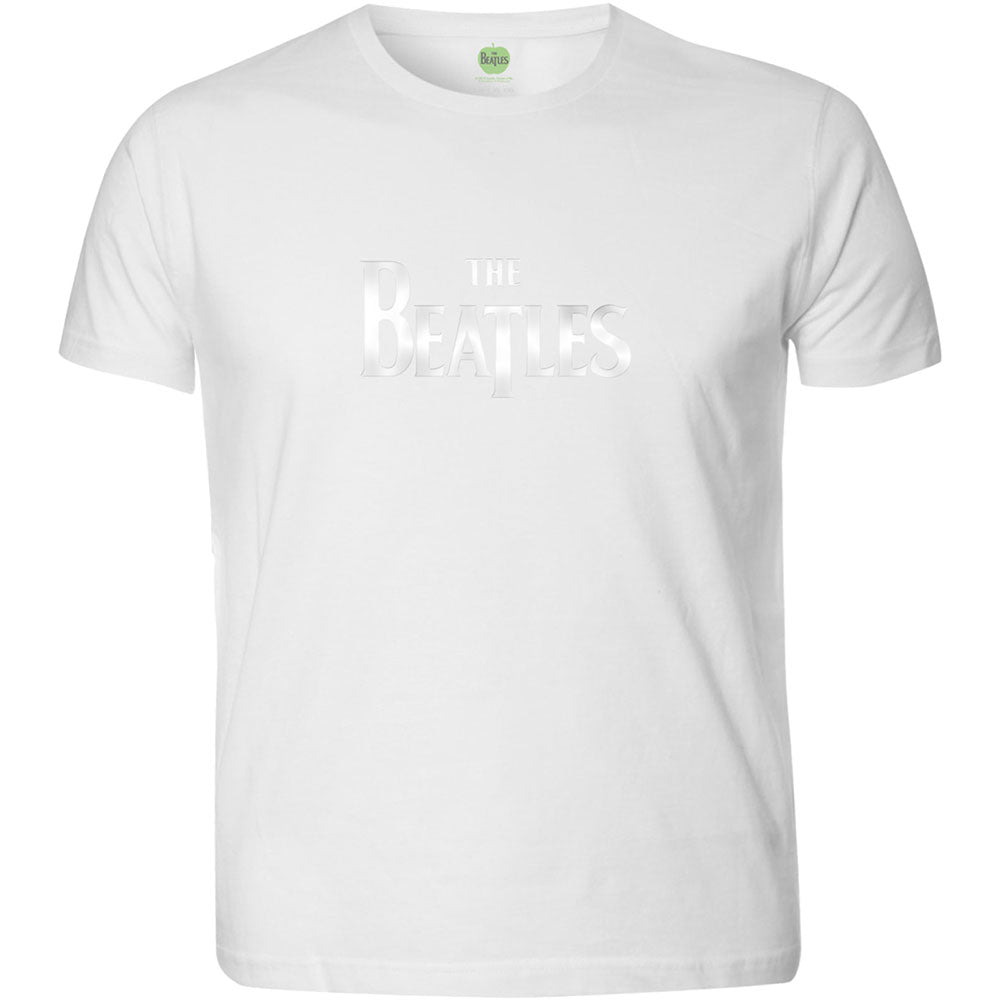 The Beatles Unisex Hi-Build T-Shirt: Drop T Logo (Black-On-Black)