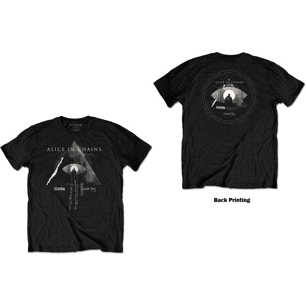 Alice In Chains Unisex T-Shirt: Fog Mountain (Back Print)