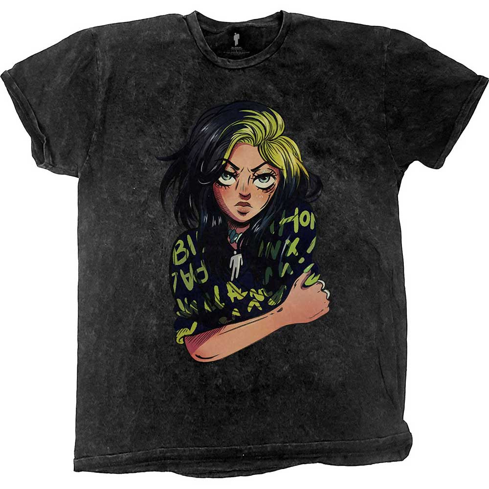 Billie Eilish Unisex T-Shirt: Anime Billie (Wash Collection)