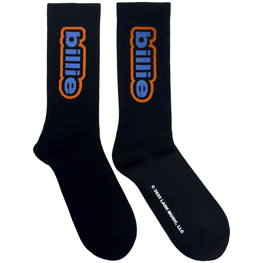 Billie Eilish Unisex Terry Socks: Outline Logo (Black) (UK Size 7 - 11)