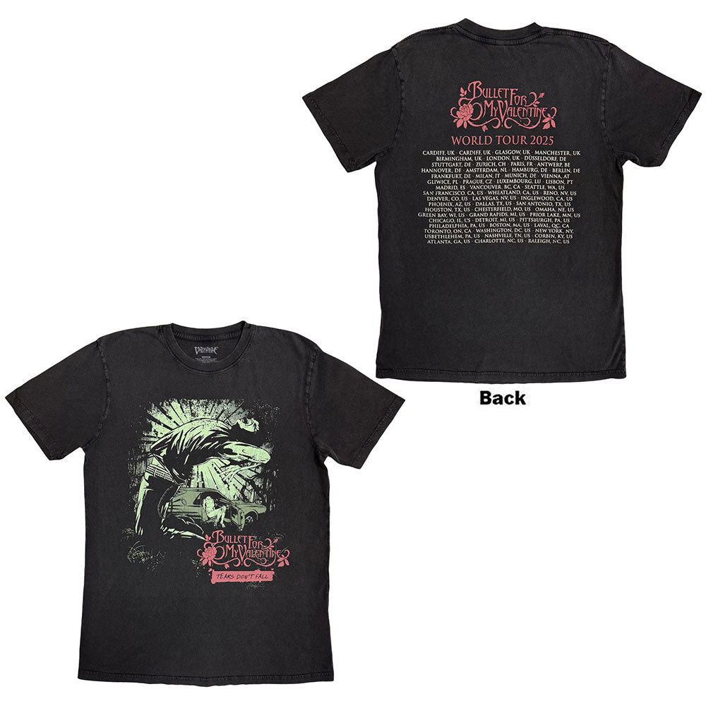 Bullet For My Valentine Unisex T-Shirt: Tears Don't Fall (Black) (Back Print)