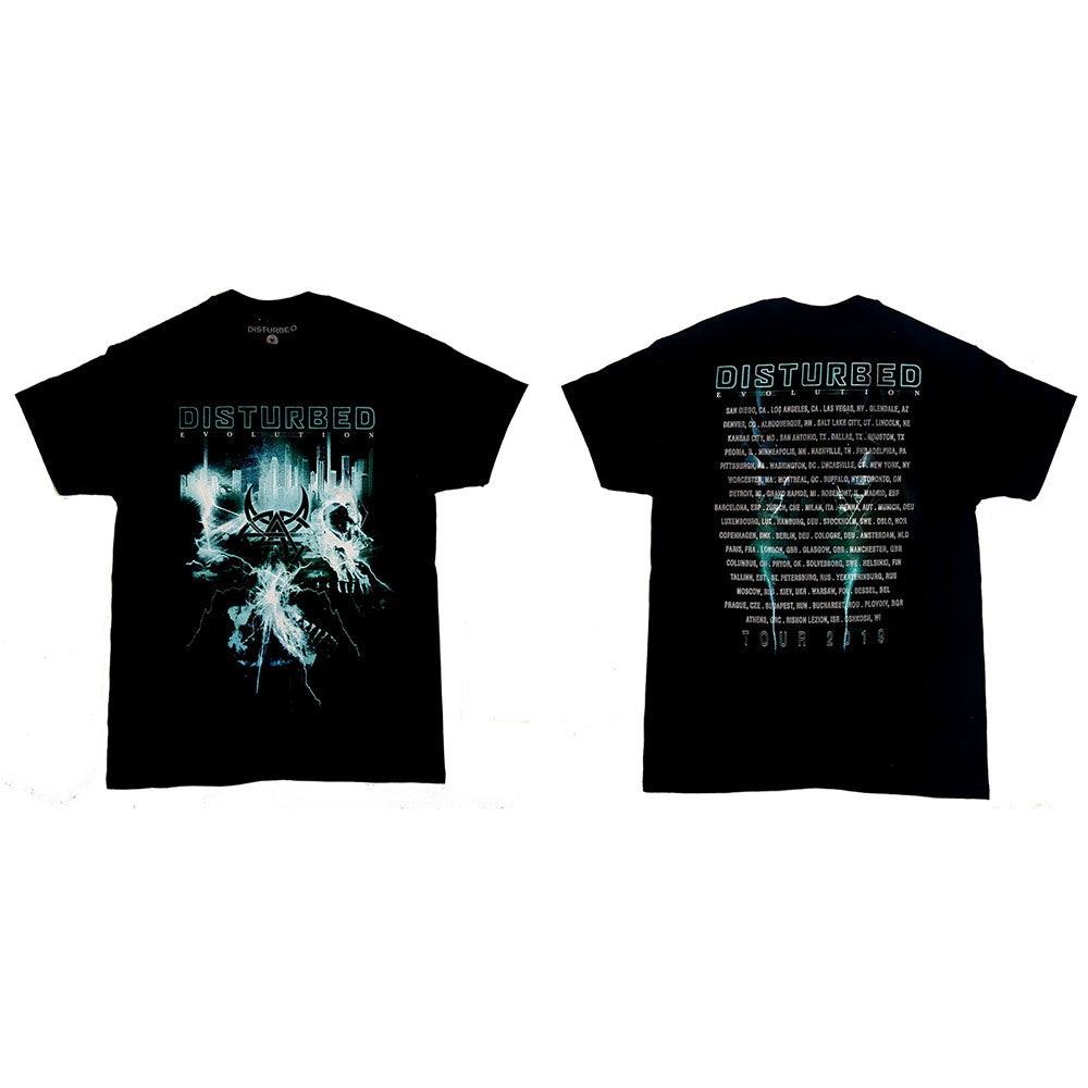Disturbed Unisex T-Shirt: Apocalypse Date back (Back Print) (Ex-Tour)
