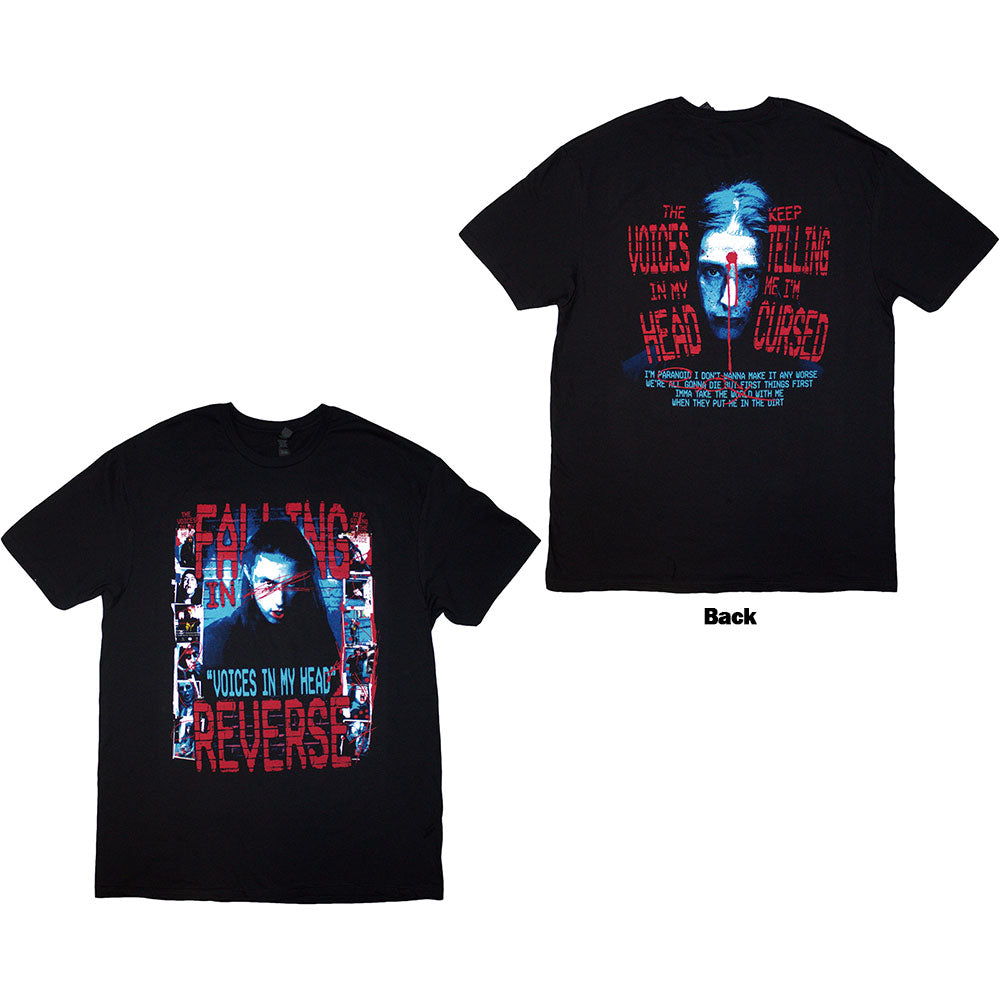 Falling In Reverse Unisex T-Shirt: Voice Collage (Back Print)