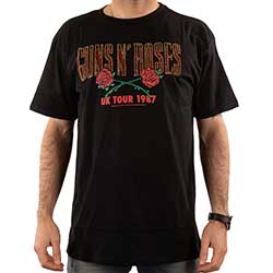 Guns N' Roses Unisex Embellished T-Shirt: 87 Tour (Diamante)