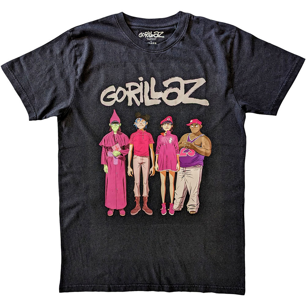 Gorillaz Unisex T-Shirt: Cracker Island Standing Group (Black)