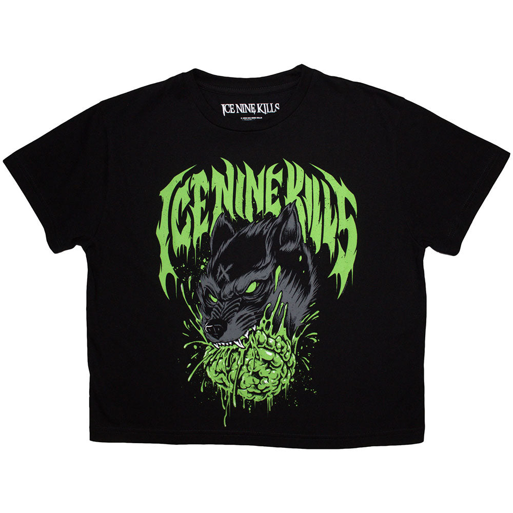 Ice Nine Kills Ladies Crop Top: Wolf (Black)