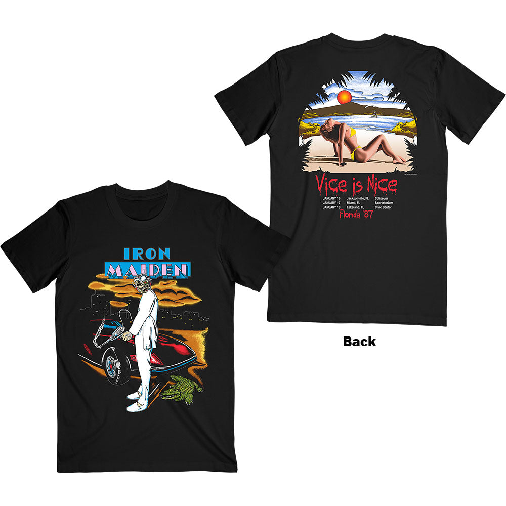 Iron Maiden Unisex T-Shirt: Vice Is Nice (Back Print)