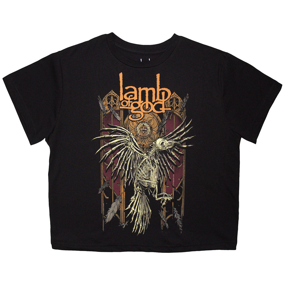 Lamb Of God Ladies Crop Top: Crow (Black)