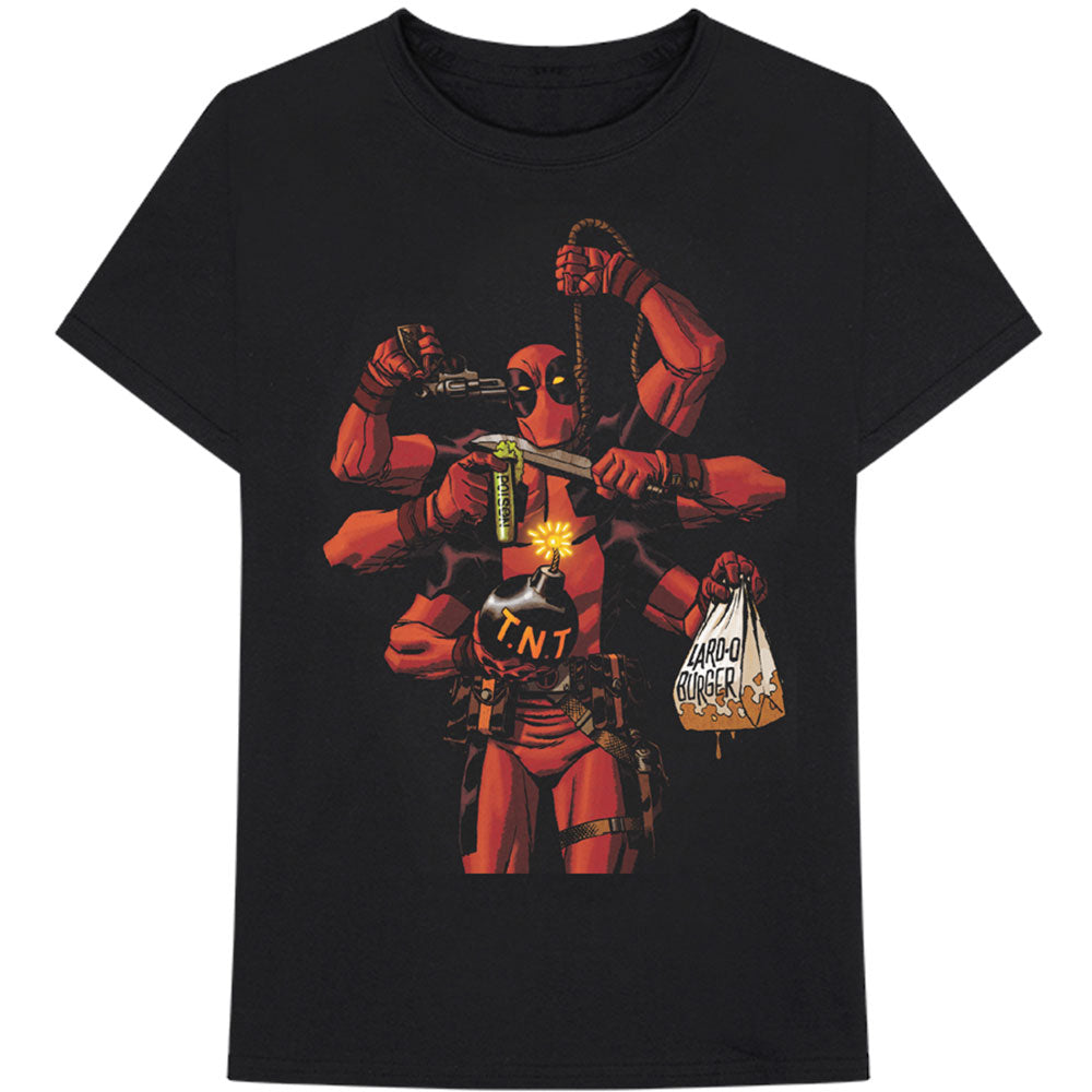Marvel Comics Unisex T-Shirt: Deadpool Arms