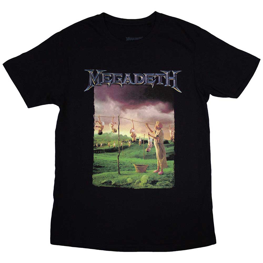 Megadeth Unisex T-Shirt: Youthanasia Tracklist (Back Print)