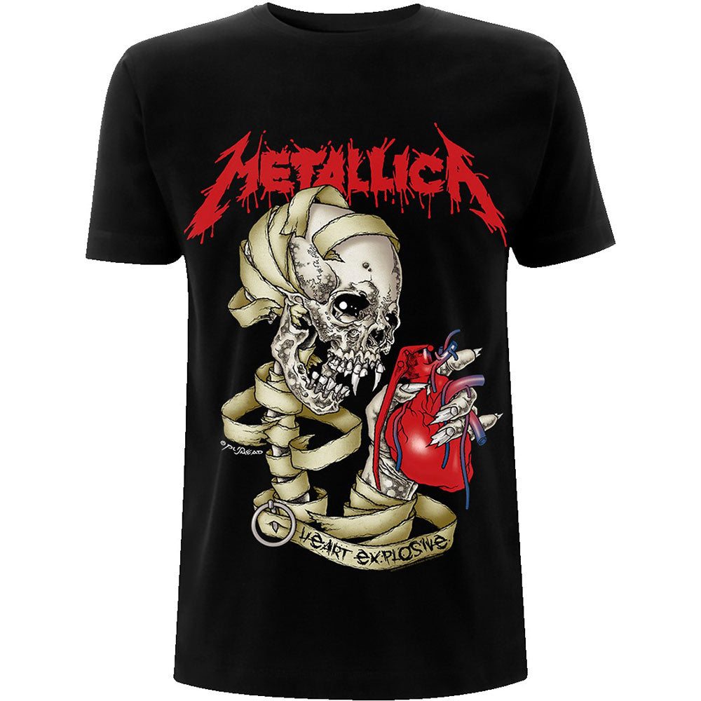 Metallica Unisex T-Shirt: Heart Explosive (Back Print)