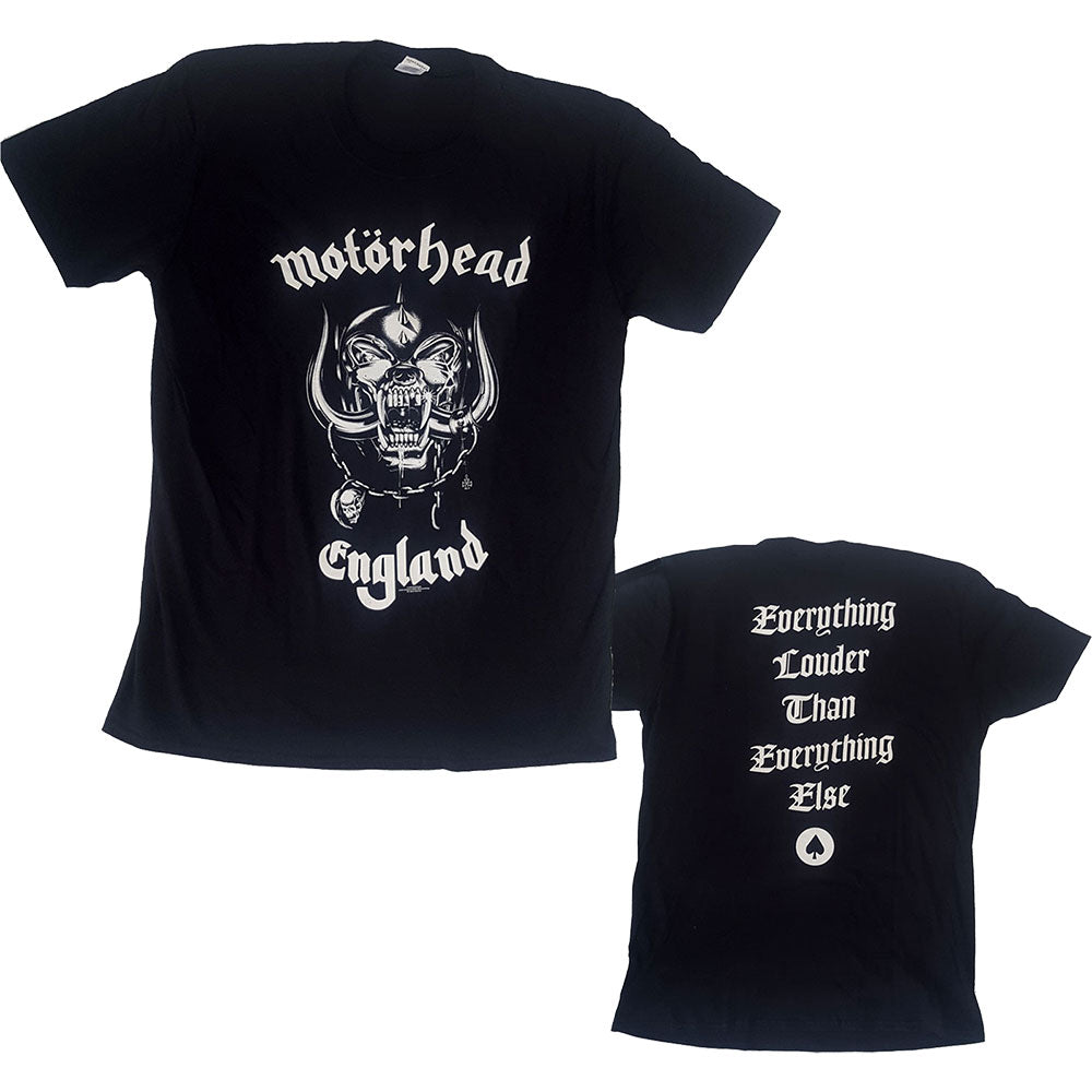 Motorhead Unisex T-Shirt: England (Back Print)