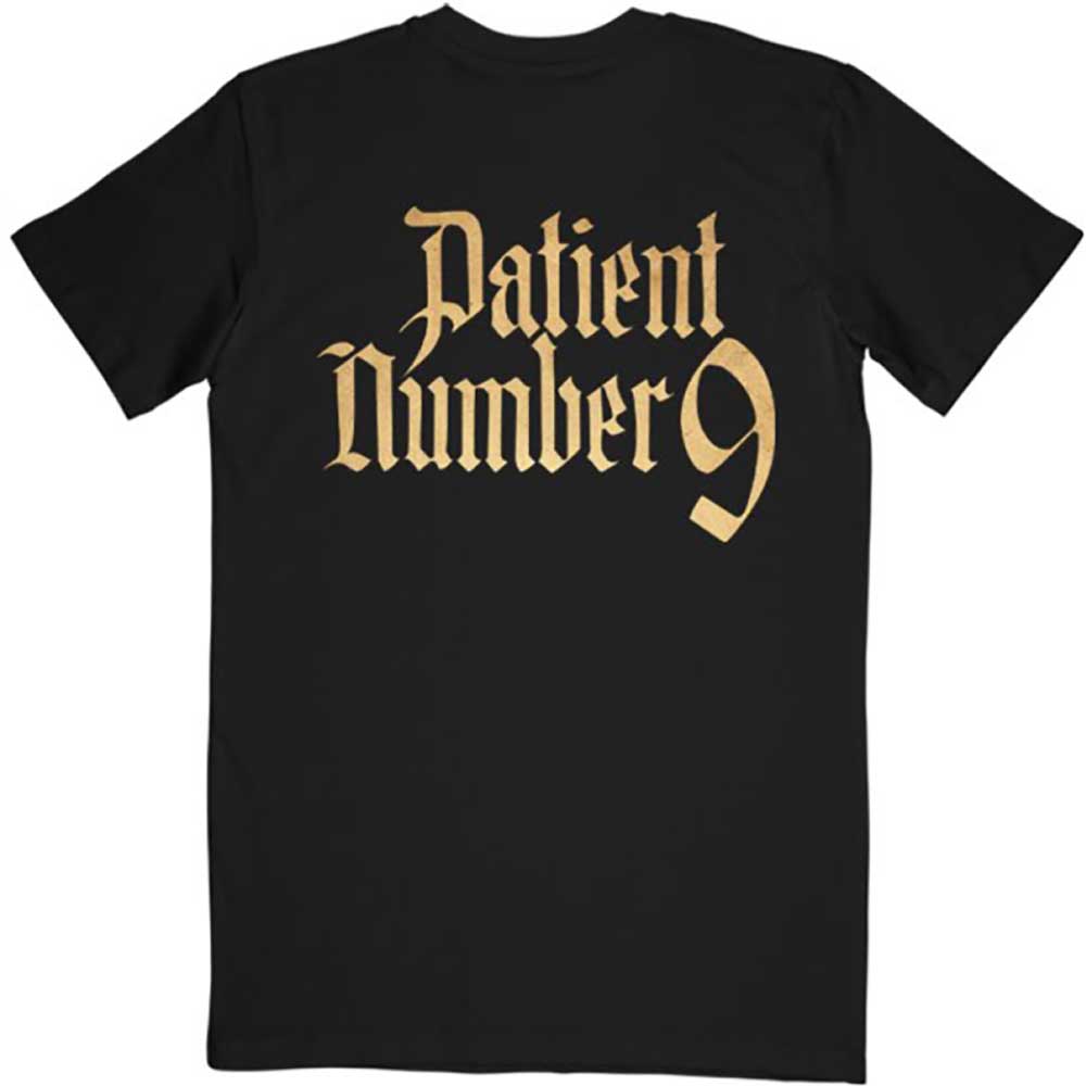 Ozzy Osbourne Unisex T-Shirt: Patient No. 9 Gold Logo (Back Print)