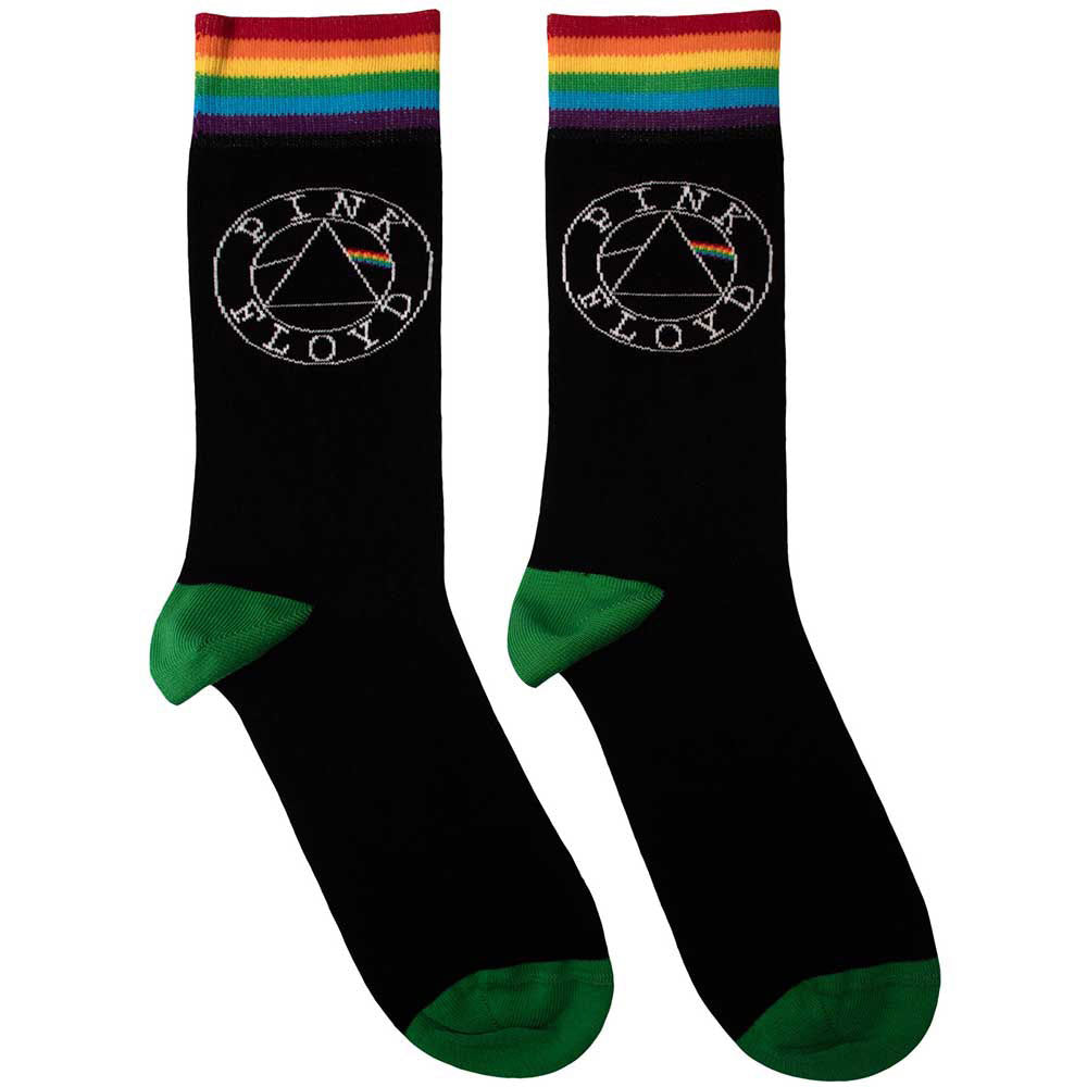 Pink Floyd Unisex Ankle Socks: Circle Logo (Black) (UK Size 4 - 7)