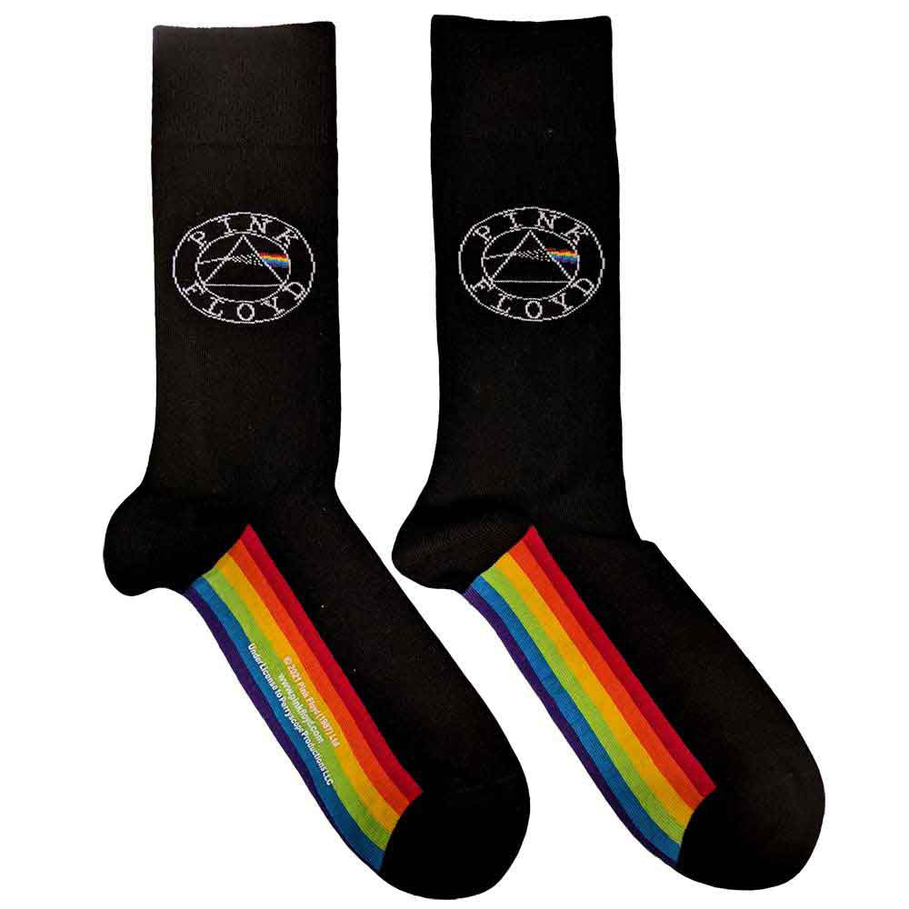 Pink Floyd Unisex Ankle Socks: Spectrum Sole (Black) (UK Size 4 - 7)