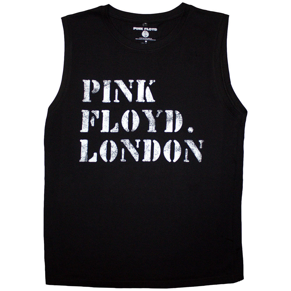 Pink Floyd Unisex Tank T-Shirt: Stencil Logo (Black)