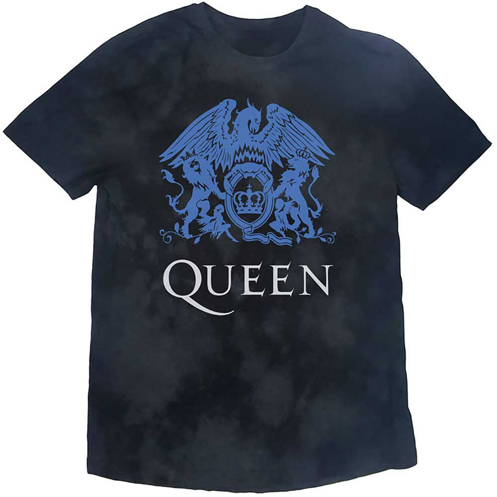 Queen Unisex T-Shirt: Blue Crest (Wash Collection)