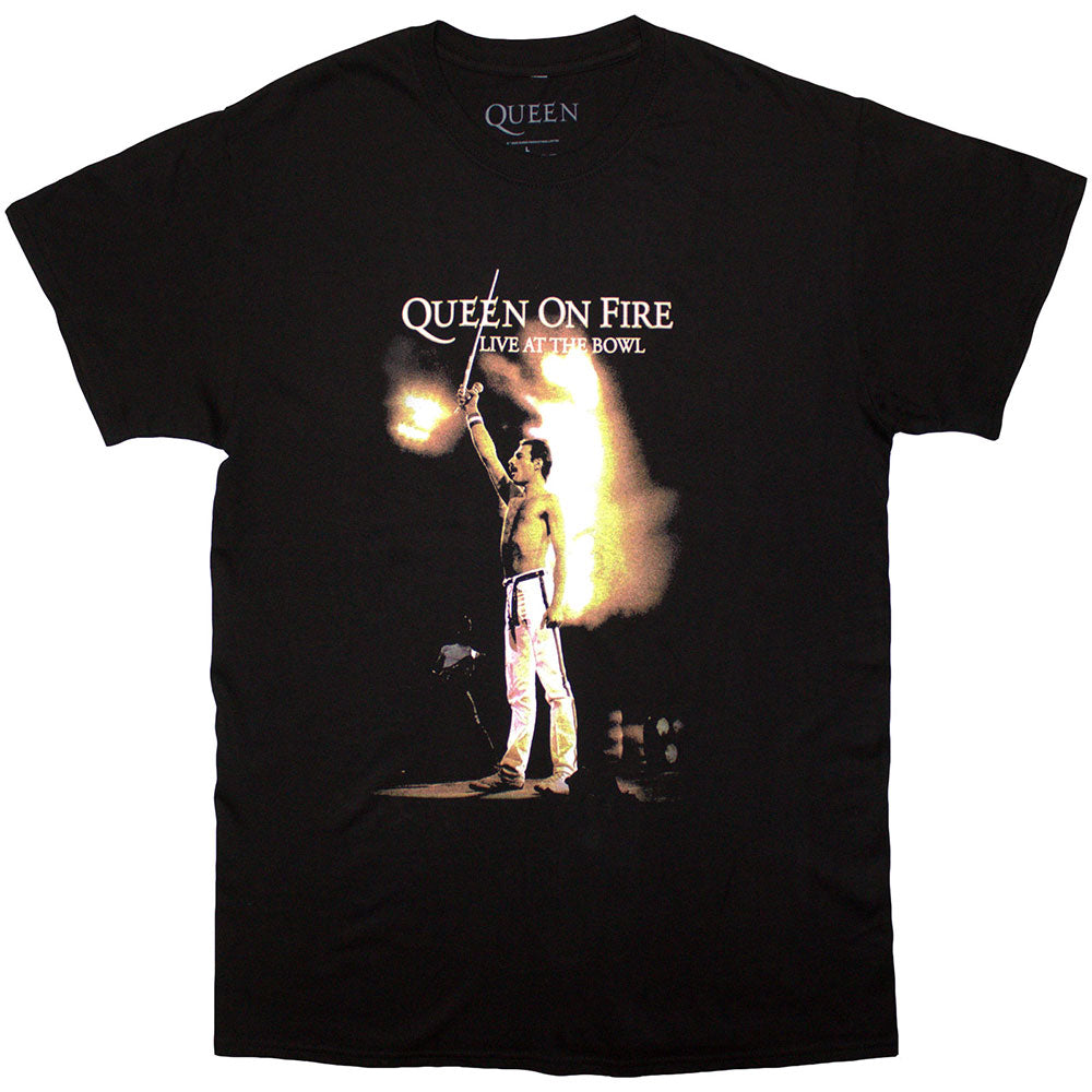 Queen Unisex T-Shirt: Live At The Bowl (Black)