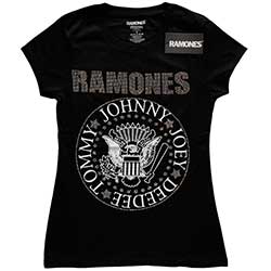 Ramones Ladies Embellished T-Shirt: Presidential Seal (Diamante)