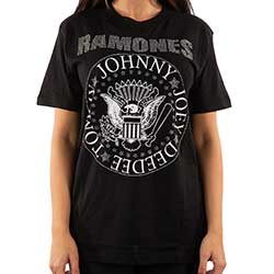 Ramones Unisex Embellished T-Shirt: Presidential Seal (Diamante)