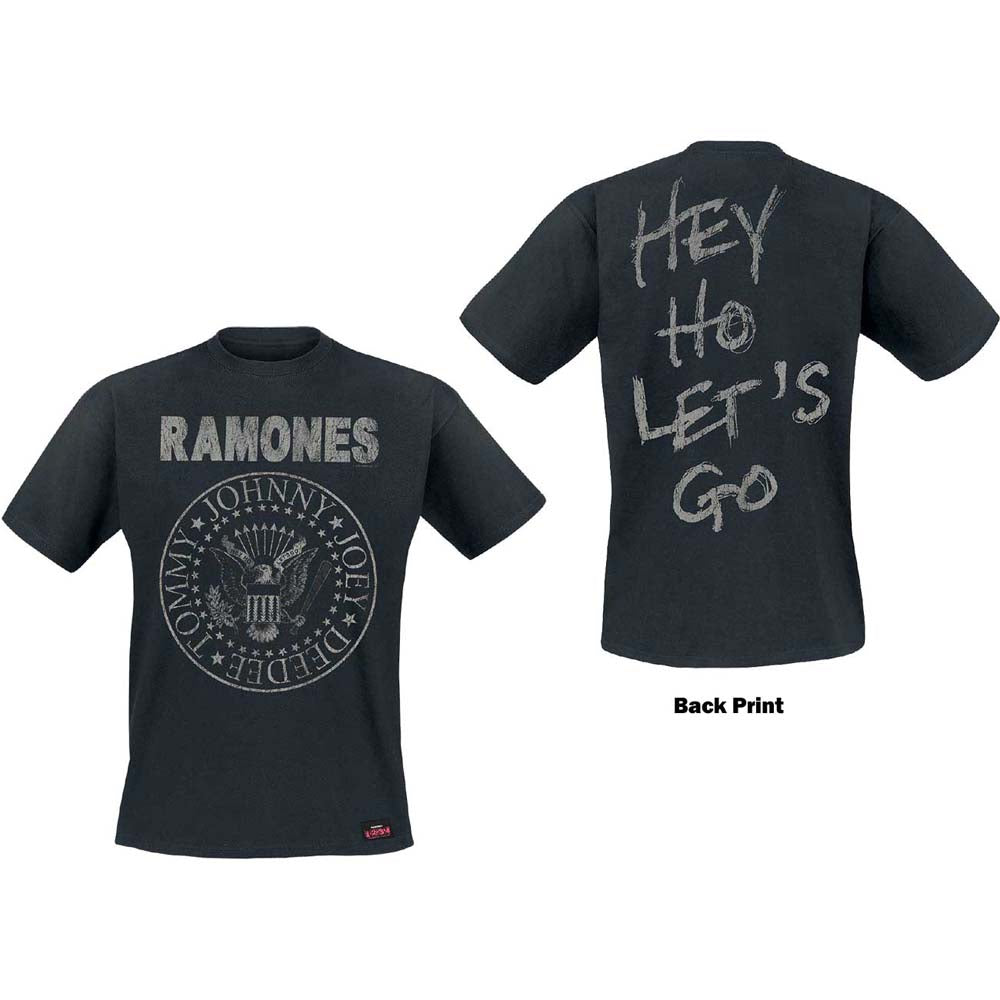 Ramones Unisex T-Shirt: Seal Hey Ho (Back Print)