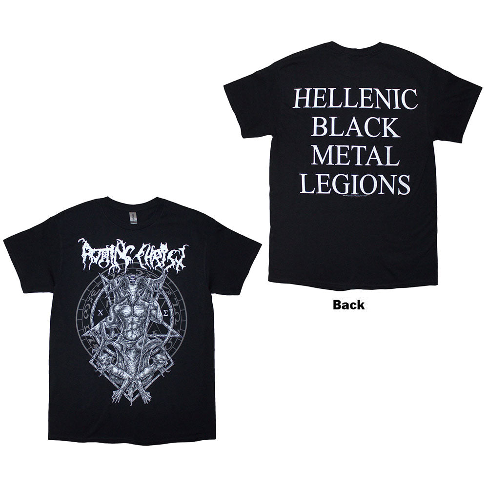 Rotting Christ Unisex T-Shirt: Hellenic Black Metal Legions (Black) (Back Print)
