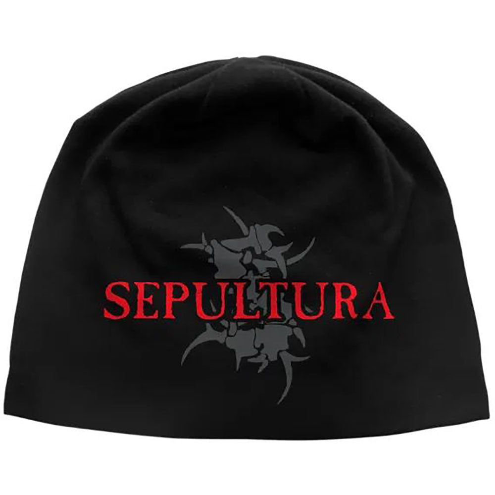 Sepultura Unisex Beanie Hat: Logo & Tribal S JD Print (Black)