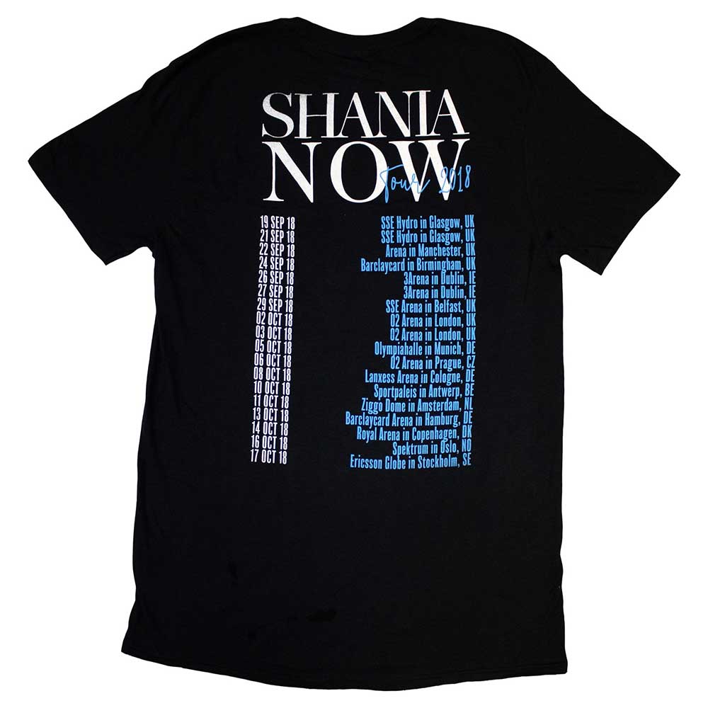 Shania Twain Unisex T-Shirt: Tour 2018 Gloves Photo (Back Print & Ex-Tour)