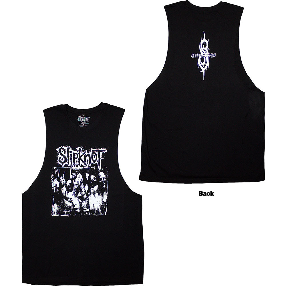 Slipknot Unisex Vest T-Shirt: Album Splatter (Black) (Back Print