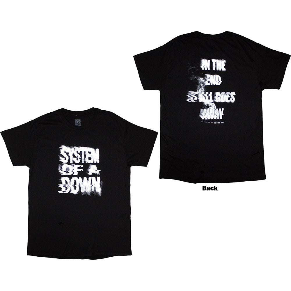 System Of A Down Unisex T-Shirt: All Goes Away (Black) (Back Print)