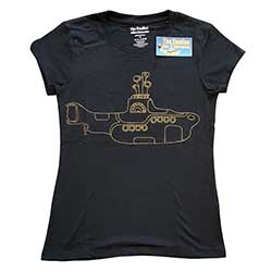 The Beatles Ladies Embellished T-Shirt: Yellow Submarine (Diamante)