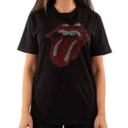 The Rolling Stones Unisex Embellished T-Shirt: Classic Tongue (Diamante)
