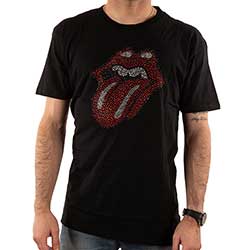 The Rolling Stones Unisex Embellished T-Shirt: Classic Tongue (Diamante)