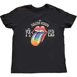 The Rolling Stones Unisex Hi-Build T-Shirt: Sixty Rainbow Tongue '62 (Puff Print)
