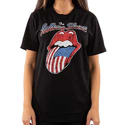 The Rolling Stones Unisex Embellished T-Shirt: USA Tongue (Diamante)