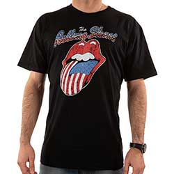 The Rolling Stones Unisex Embellished T-Shirt: USA Tongue (Diamante)