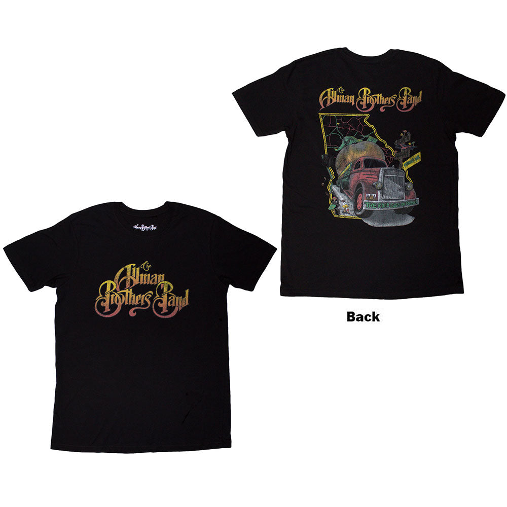 The Allman Brothers Band Unisex T-Shirt: Road Goes On (Black) (Back Print)