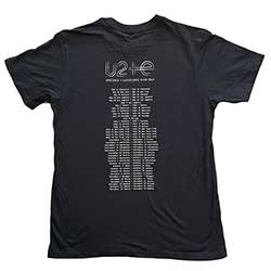 U2 Unisex T-Shirt: I+E Tour 2015 Band Silhouettes (Back Print) (Ex-Tour)
