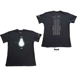 U2 Unisex T-Shirt: I+E Tour 2015 There Is A Light (Back Print) (Ex-Tour)
