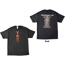 U2 Unisex T-Shirt: Vertigo Tour 2005 Symbols (Back Print) (Ex-Tour