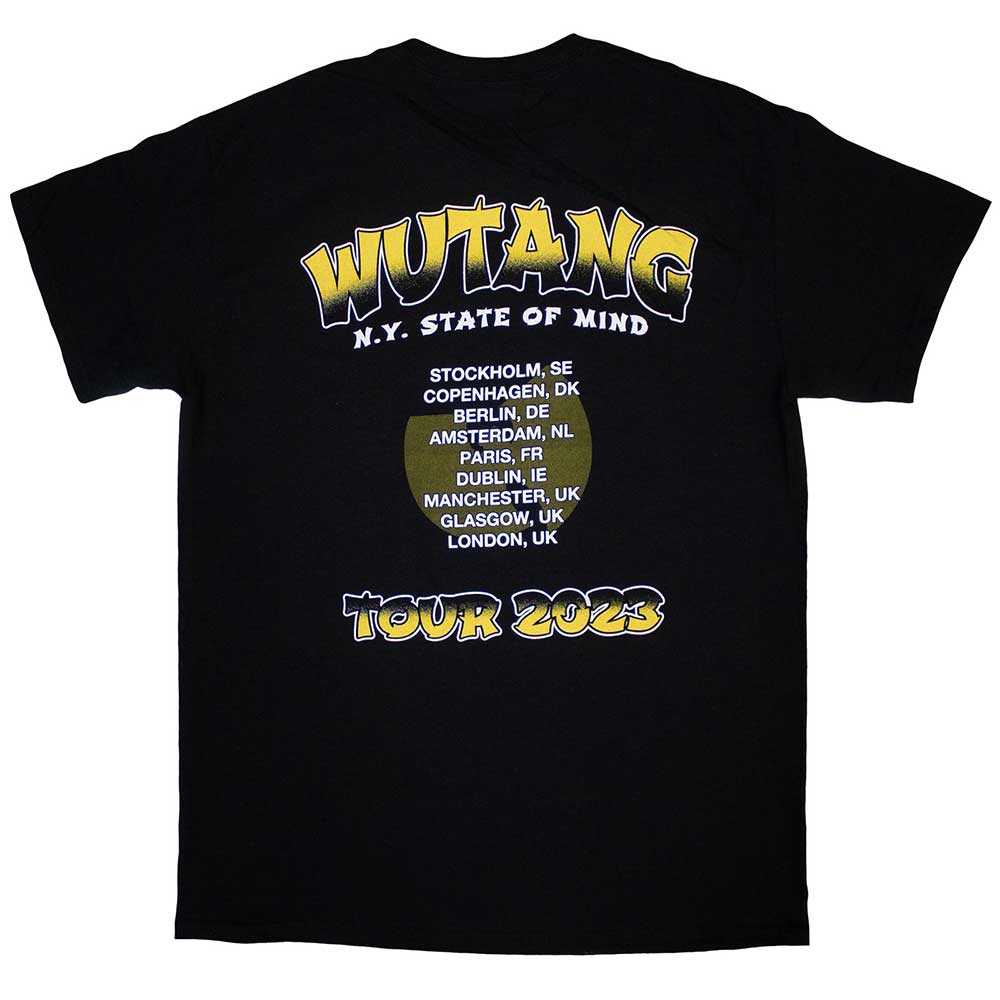 Wu-Tang Clan Unisex T-Shirt: Tour '23 Slanted Logo State Of Mind (Back Print & Ex-Tour)