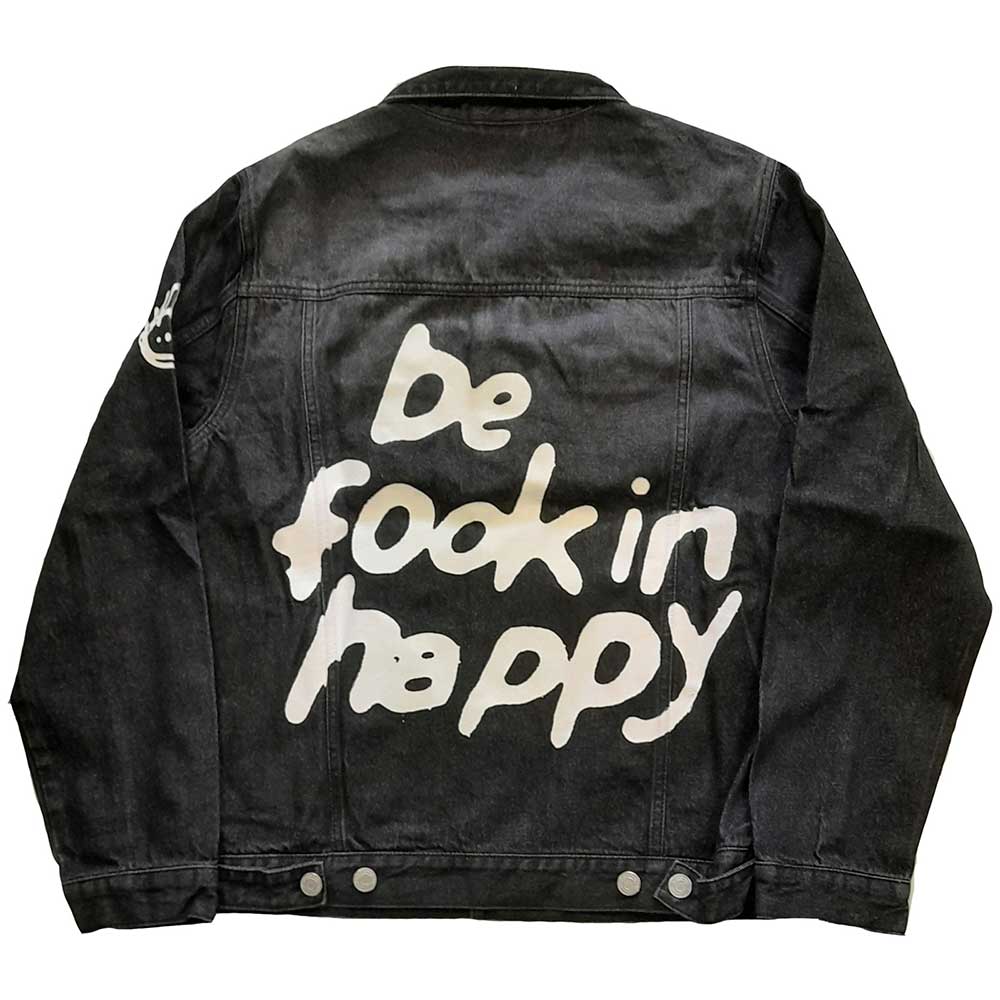 Yungblud Unisex Denim Jacket: Be Fooking Happy (Back & Sleeve Print)