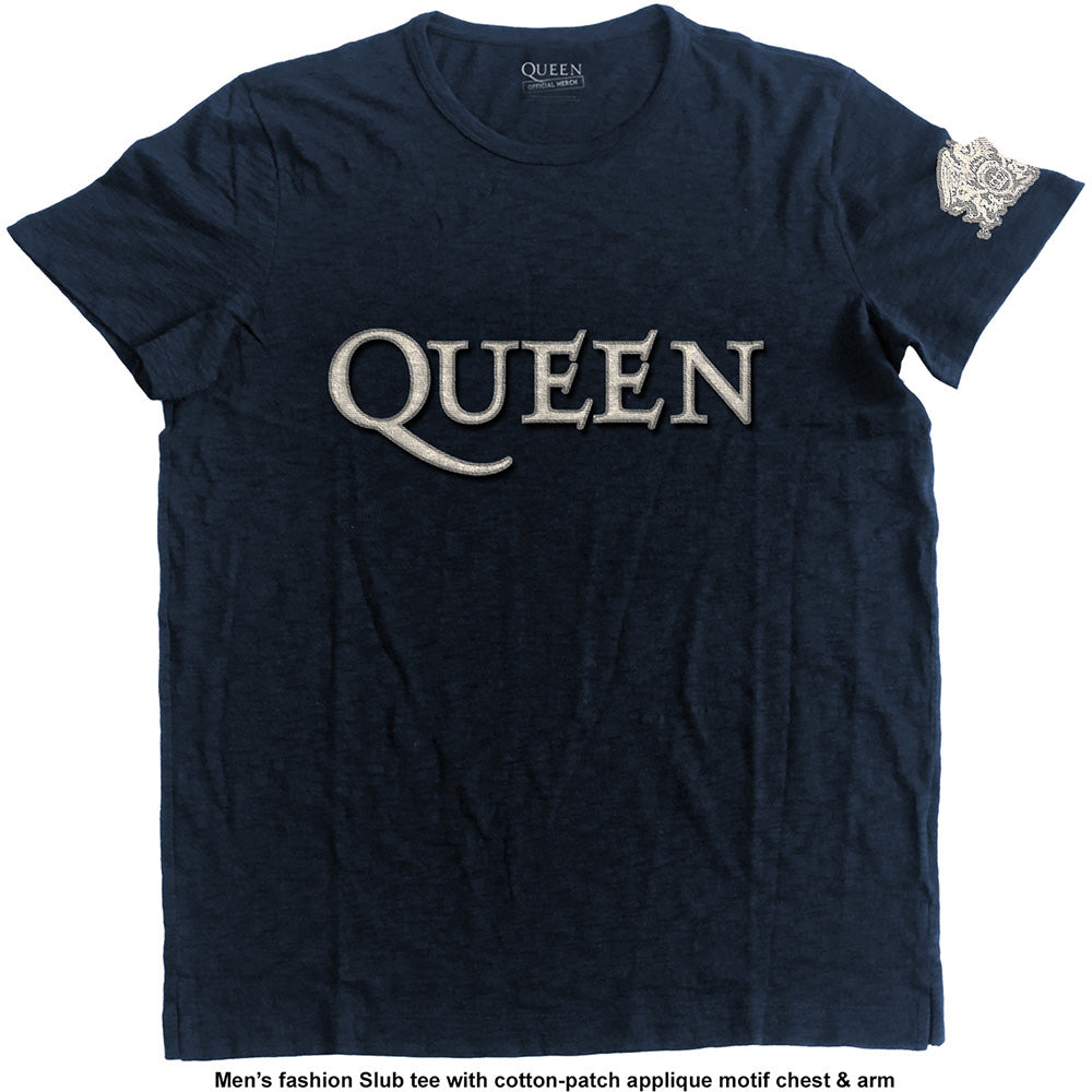Queen Unisex T-Shirt: Logo & Crest (Applique)