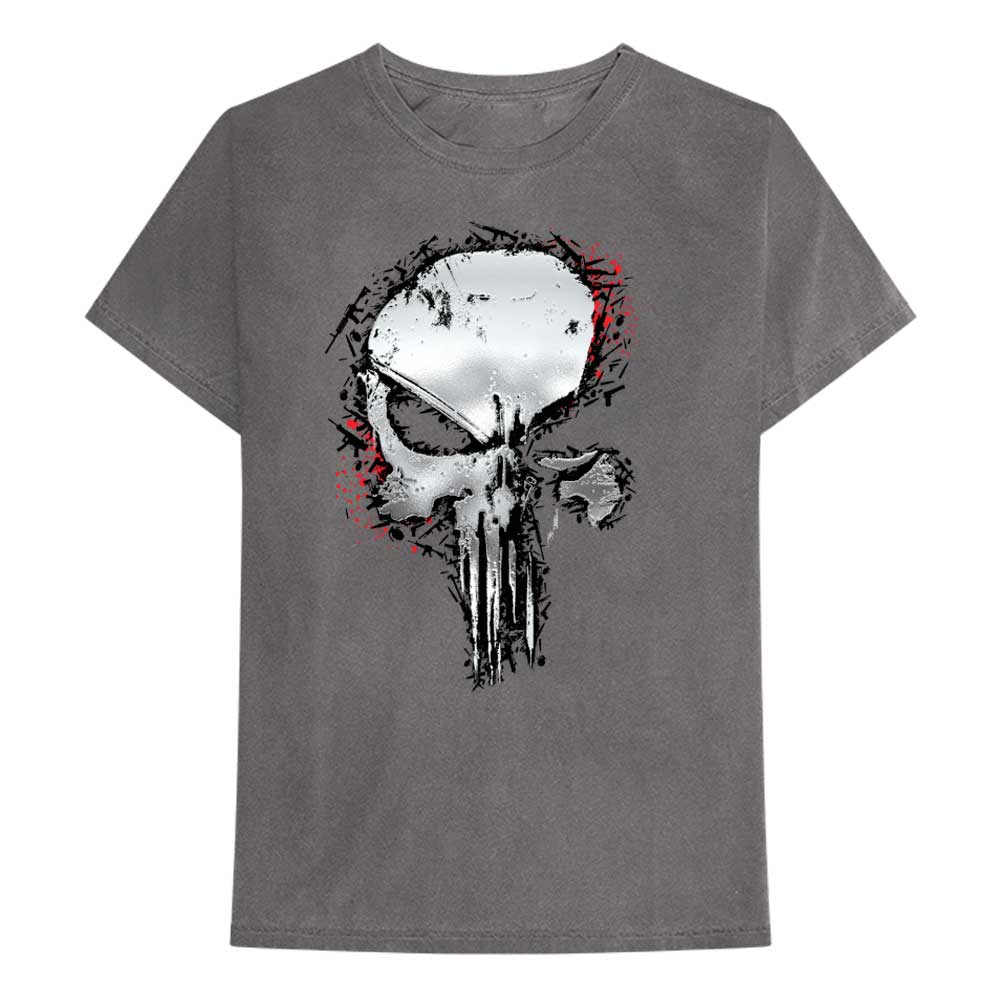 Marvel Comics Unisex T-Shirt: Punisher Metallic Skull