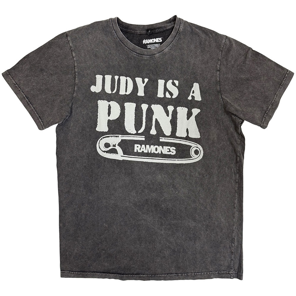 Ramones Unisex Stone Wash T-Shirt: Judy (Charcoal Grey)