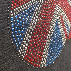 The Rolling Stones Unisex Embellished T-Shirt: Classic UK (Diamante)