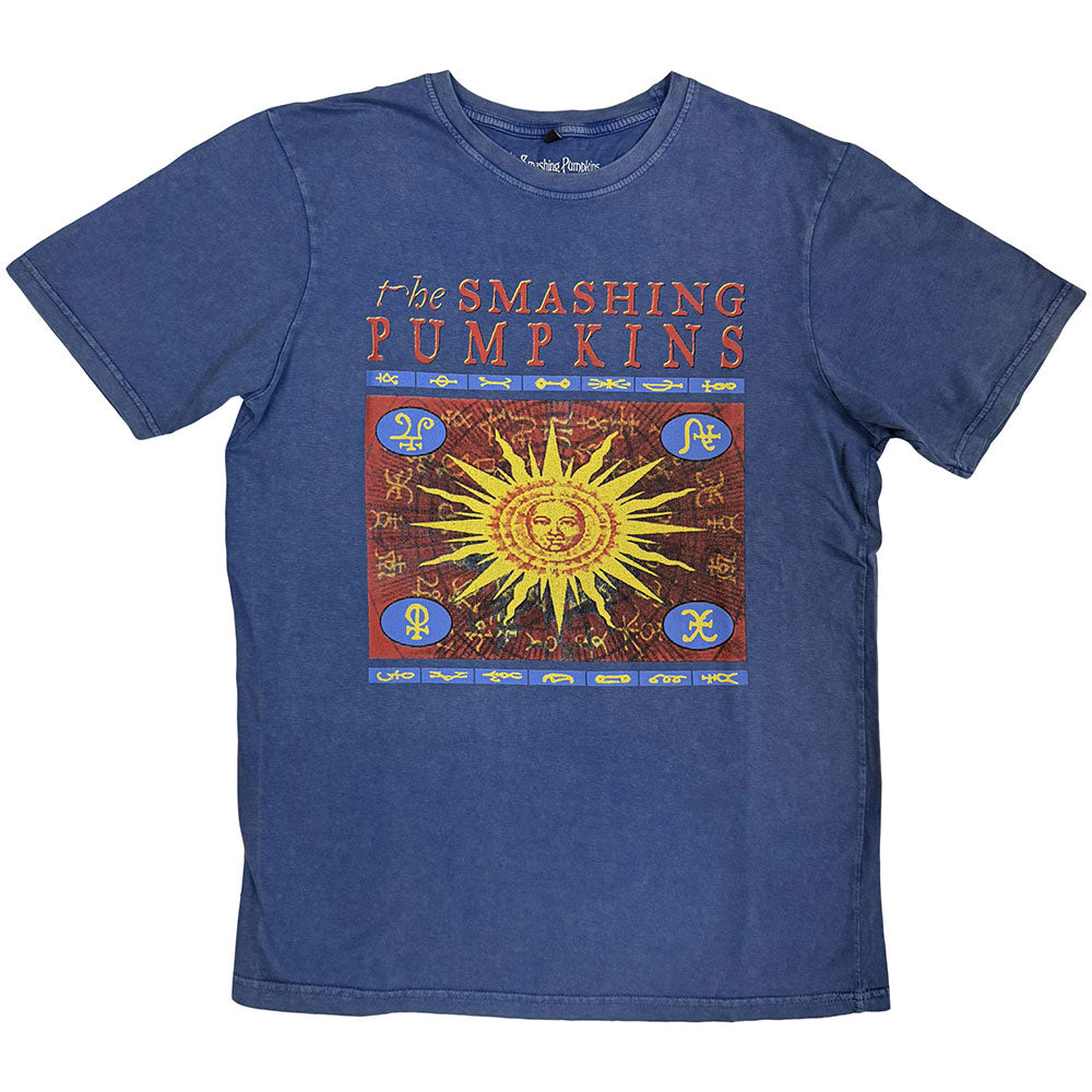 The Smashing Pumpkins Tシャツ ブルー M The Smashing Pumpkins Unisex Stone Wash T-Shirt: Sun Box (Denim
